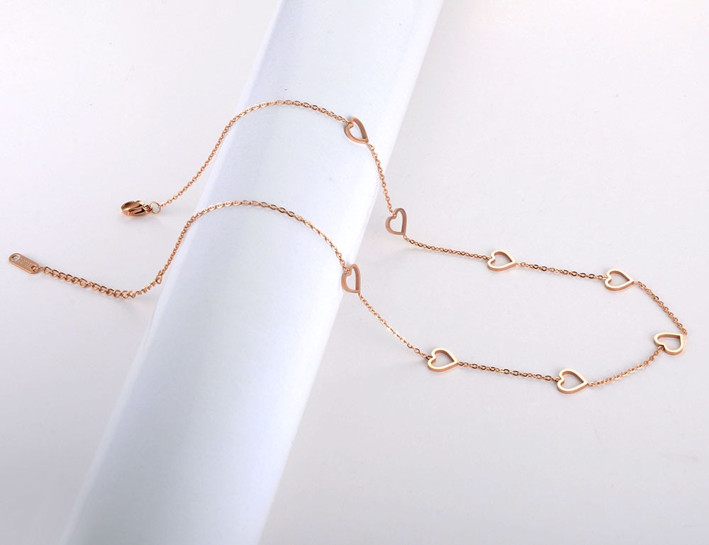 Lokaer Trendy Titanium Stainless Steel CZ Crystal Love Heart Choker Necklaces For Women Girls Chic Charm Pendant Necklace N19202