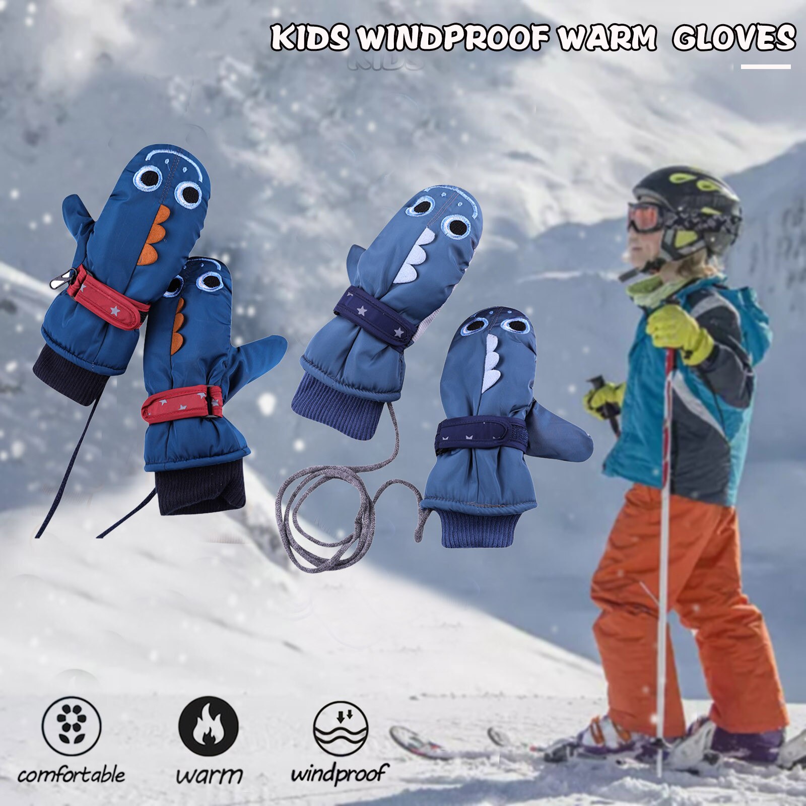 Guantes de verano para niños, invierno, cálidos, para exterior, patinaje, snowboard, esquí a prueba de viento,
