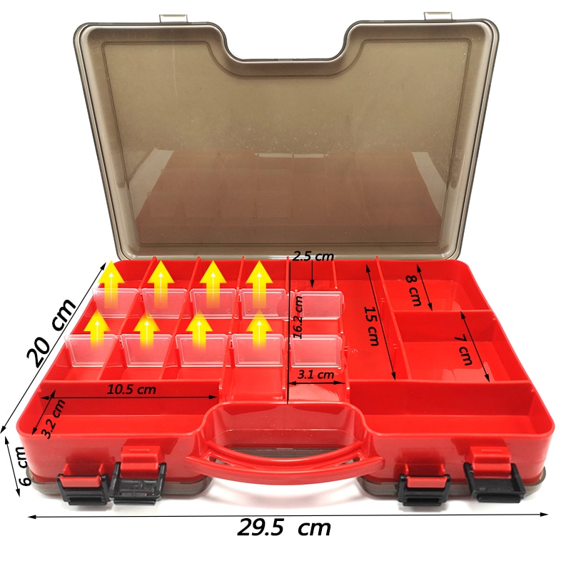 Portable Double-sided Fishing Lure Fishing Tackle Box With Adjustable Large-capacity Fishing Tackle Storage Box