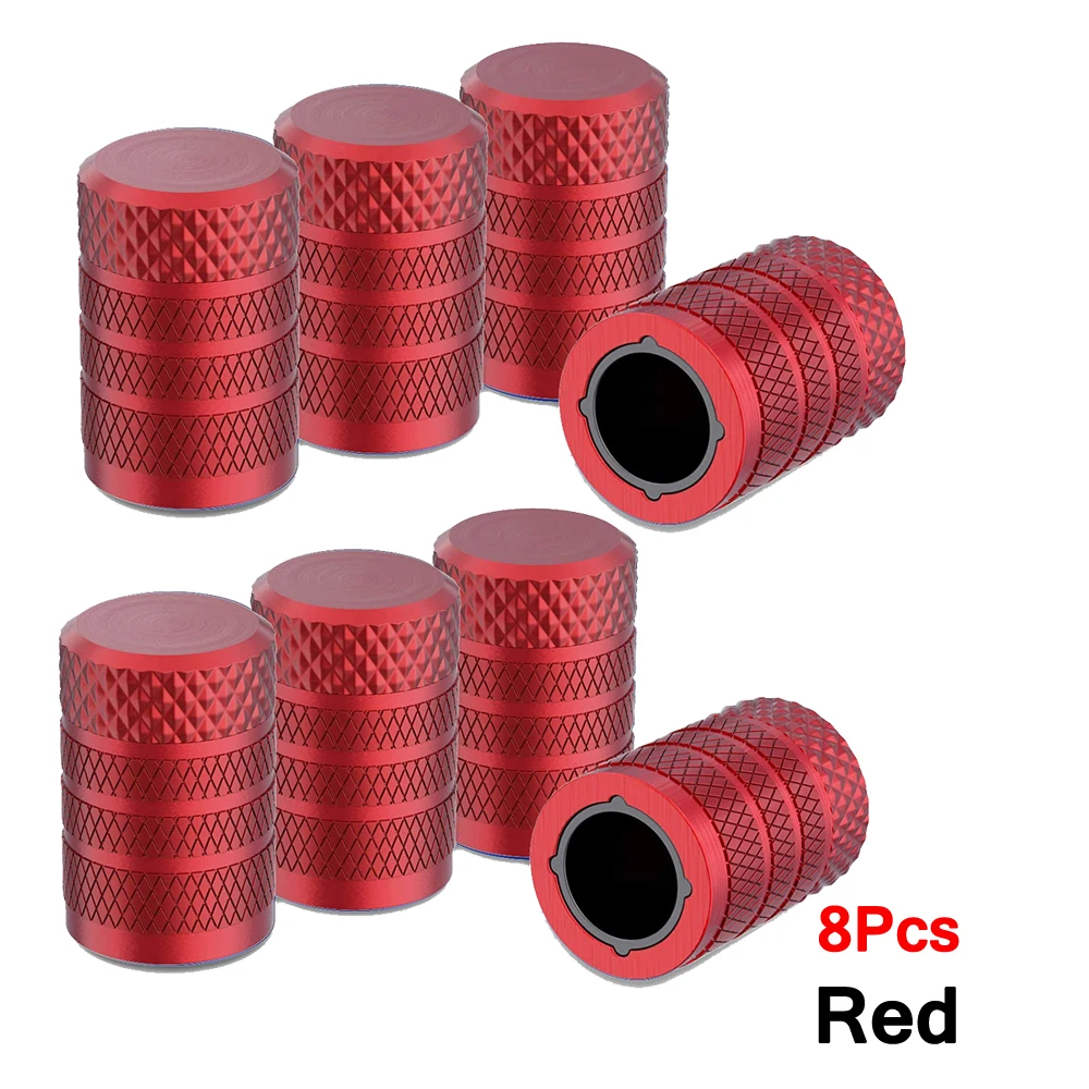 TQQTQQ Tapa de válvula de neumático de aluminio de 4/8/12 piezas, resistente a la corrosión, cubiertas de vástago universales para automóviles, camiones, motocicletas, SUV y bicicletas: Rojo