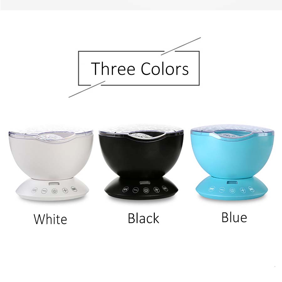 7 kleuren LED Nachtlampje Sterrenhemel Afstandsbediening Ocean Wave Projector met Mini Muziek baby lamp night lamp voor kids