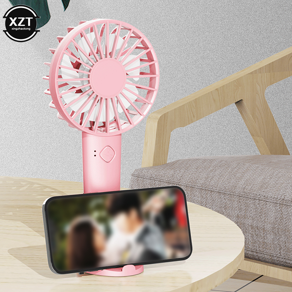 USB Mini starker Wind Hand ventilator tragbare leise wiederauf ladbare Desktop-Luftkühler mit Telefon halter Lüfter Outdoor-Reisen