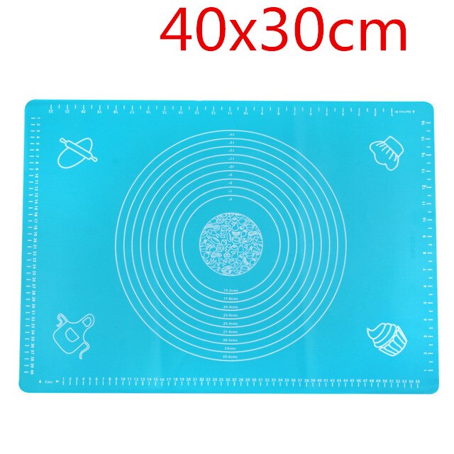 Non-stick Siliconen Verdikking Mat Rolling Deeg Liner Pad Gebak Cake Bakvormen Pizza Cake Board Keuken Bakken Accessoires: Blue L