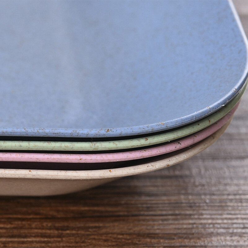 2 Stuks Retro Creatieve Tarwe Stro Gerechten Plaat Groene Steak Schotel Plaat Ontbijt Snack Servies Set Eetkamer Lade Voedsel Vruchten schotel
