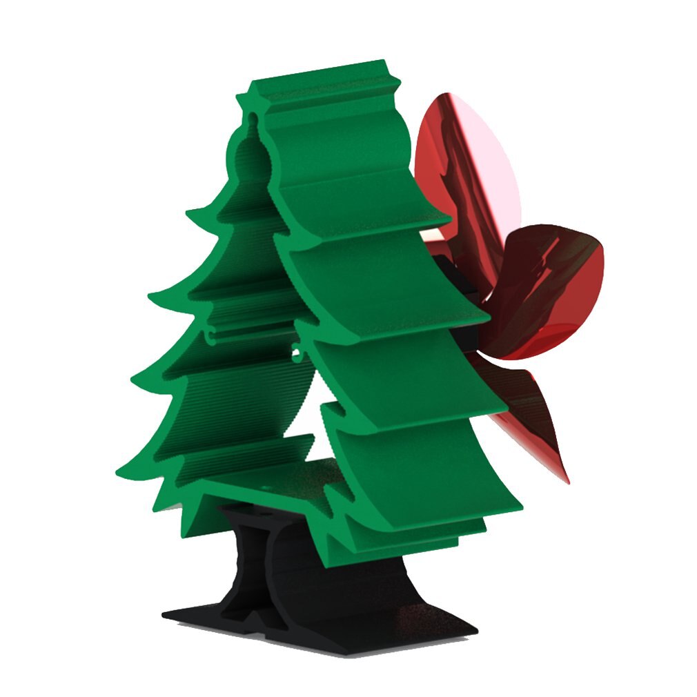 Europese Stijl Eenvoudige En Draagbare Kerstboom Haard Fan 5-Blade Ventilator Energiebesparing Gedreven Door Thermische Energie