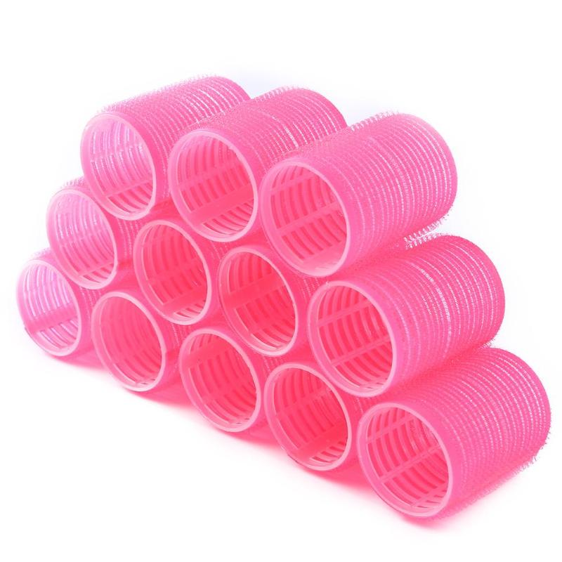 12 stuks grote zelfklevende haarrollers, geschikt voor elke maat, doe-het-zelf haarkrulspelden, zelfklevende haarrollers, geschikt voor elke maat, doe-het-zelf haarkrulspelden: 44mm