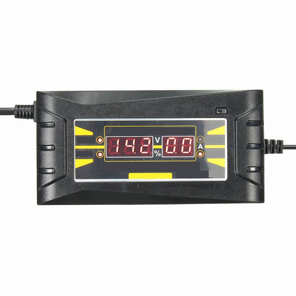 Cargador de batería rápido inteligente de motocicleta 12V 6A con pantalla LCD enchufe de la UE