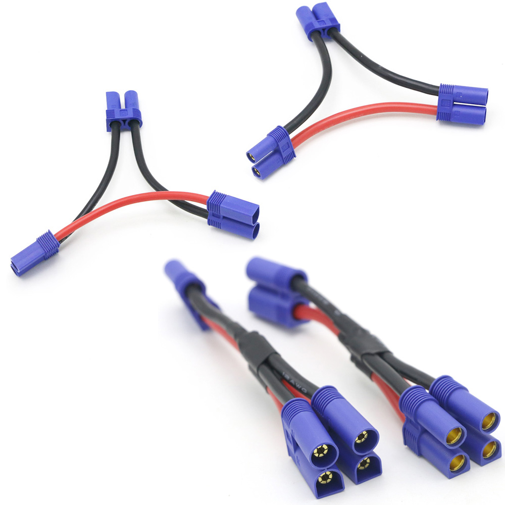 EC5 Parallel Batterij Connector Kabel Dual Extension Y Splitter 12AWG Silicone Draad 10Cm Y / O Stijl Voor Rc speelgoed