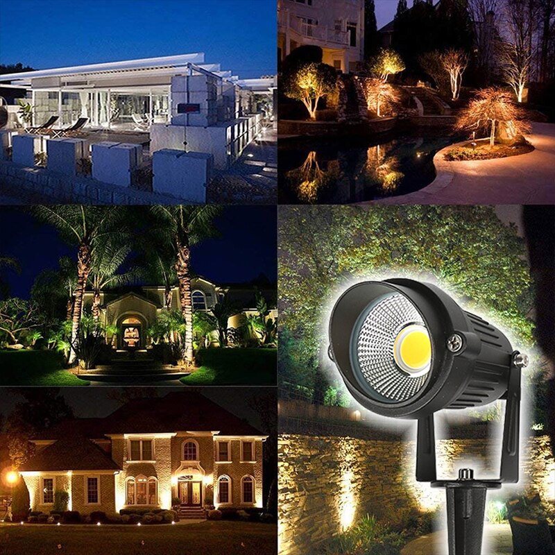 Outdoor Landscape LED Lighting 9/12W Waterproof Graden Lights COB Led Spotlights With Spiked Stand Waterproof Spot Bulbs !