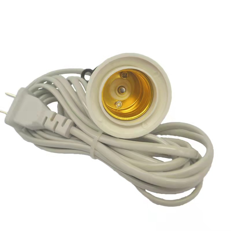 5m forlænger hængende lanterne pendel lampe ledning kabel  e27 fatning med tænd/sluk kontakt , 2- ben stik, til køkken soveværelse lys