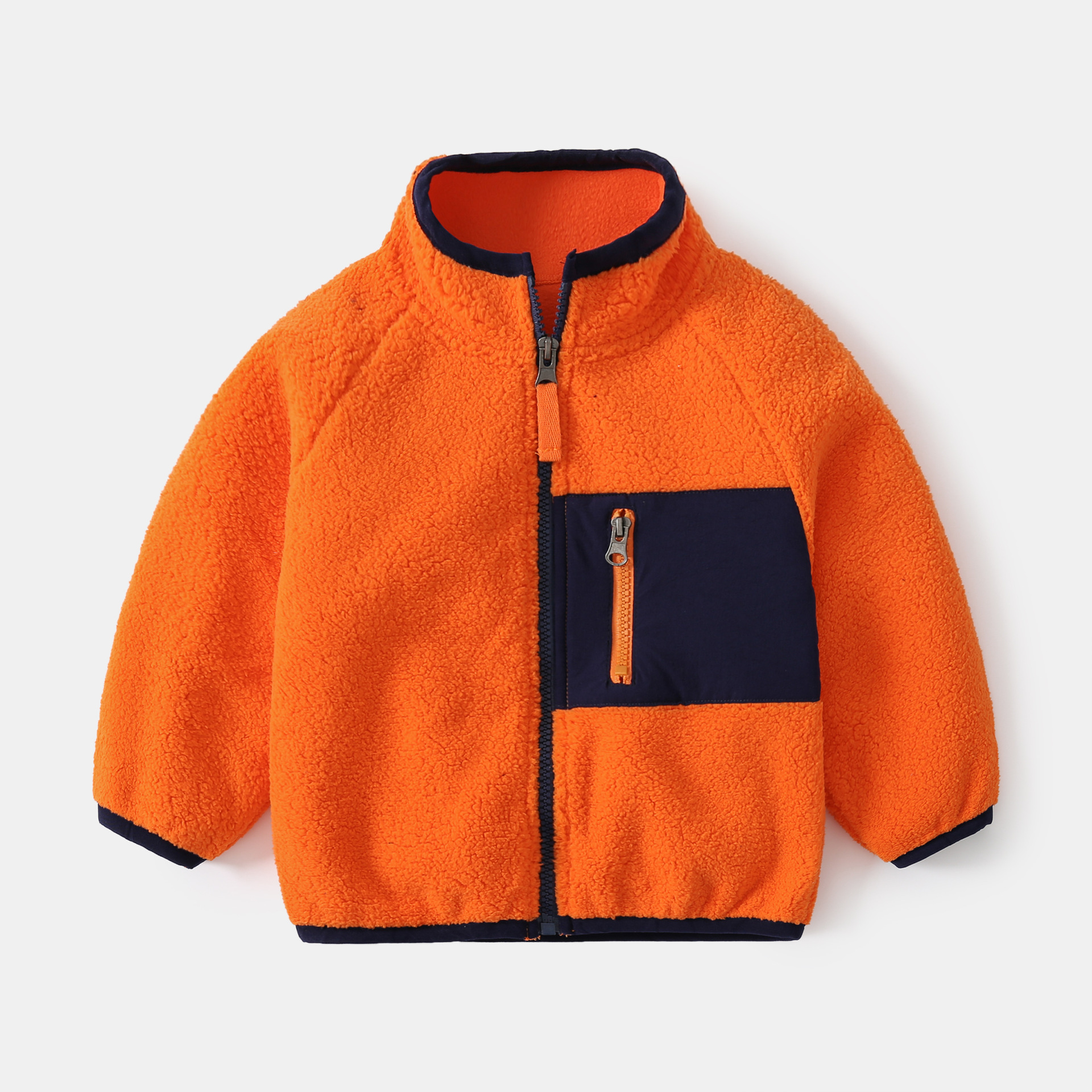 Thermal Fleece Boys Jacket Fall Clothes For Kids Lightweight Warm Toddlers Coat Winter Children Outfit: orange / 130(6)