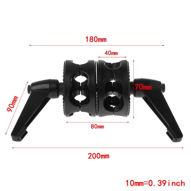 Dual Swivelling Grip Hoofd Dubbele Hoek Tilt Mount Wiel Klem Connector Beugel Reflector Boom Arm Ondersteuning Light Stand