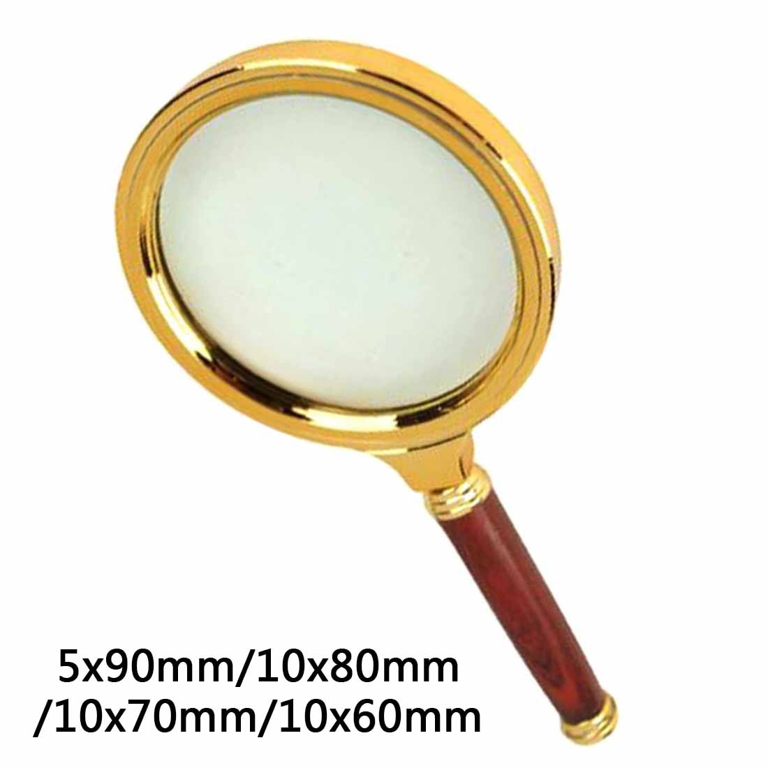 90mm/80mm/70mm/60mm Handheld 5X/10X Magnifier Magnifying Glass Loupe Reading Jewelry Eye Loupe Magnifier Repair Tool