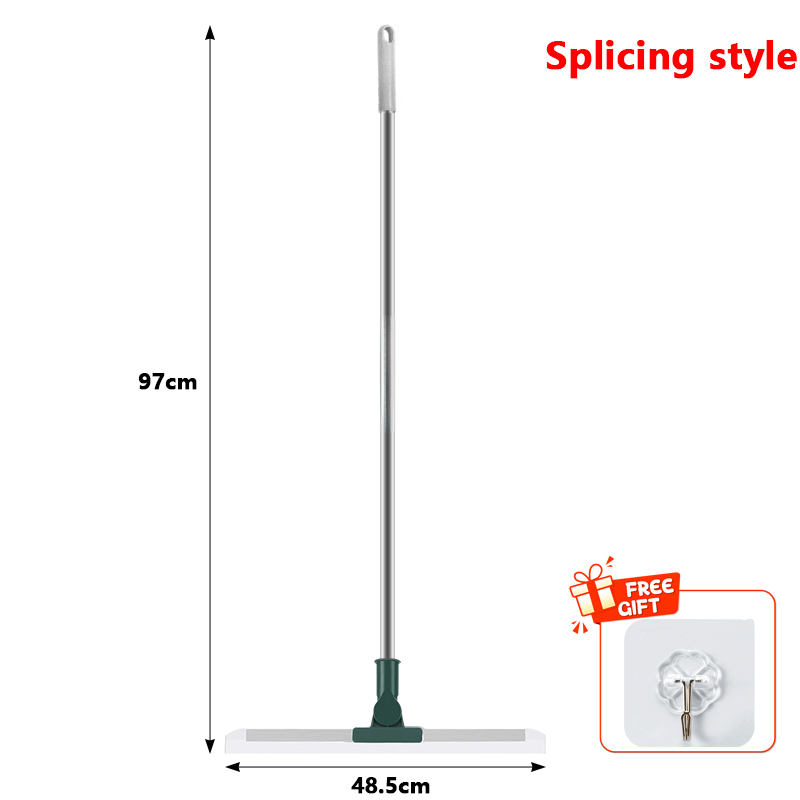 Reinigungsbürste mit langem Griff, teleskopisch, magischer Besen, Silikon-Bodenwischer, Rakelstreifen, Fensterglas, Haushalt, Badezimmer, Kehren: Gelb