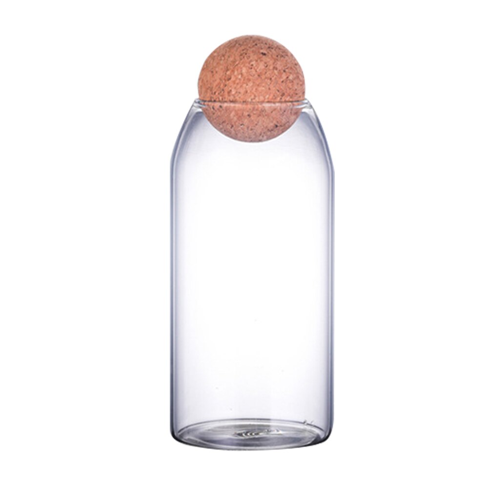 Borosilikat genomskinligt blyfritt glas förseglad burk lagringstank spannmål förvaringsburk kork te behållare: 1200ml
