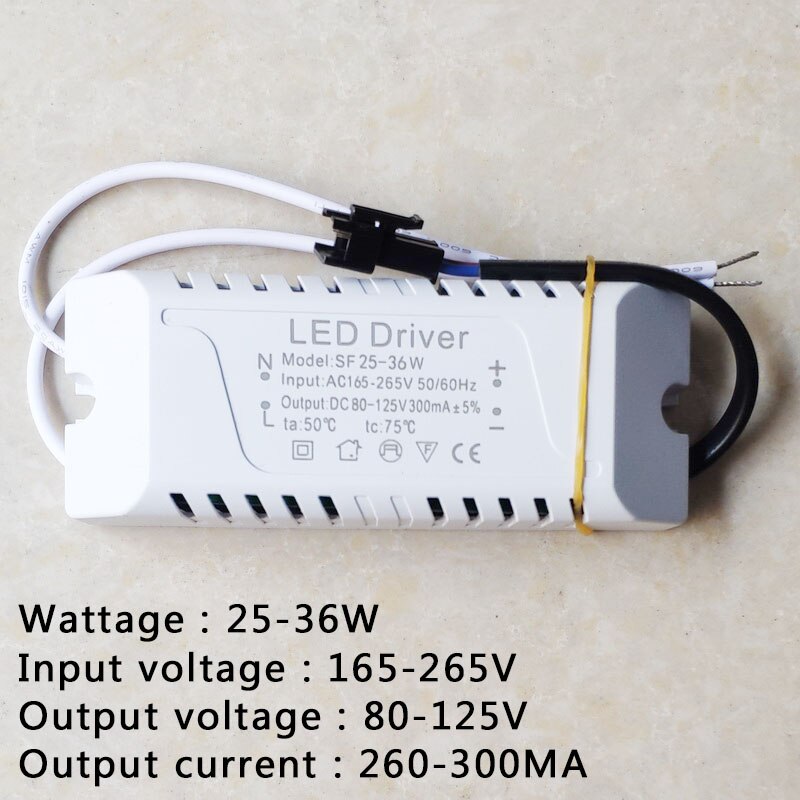LED Driver 300mA 280mA 3W 5W 12W 15W 18W 24W 30W 36W 50W LED Power Supply Unit AC85-265V Lighting Transformers For LED Lights: 25-36W