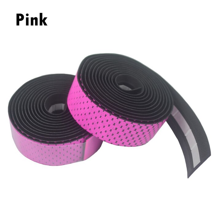 Pu cykel bånd cykel kork styr tape tape  +2 bar stik cykeltilbehør gradient cykel styr bånd: Lyserød