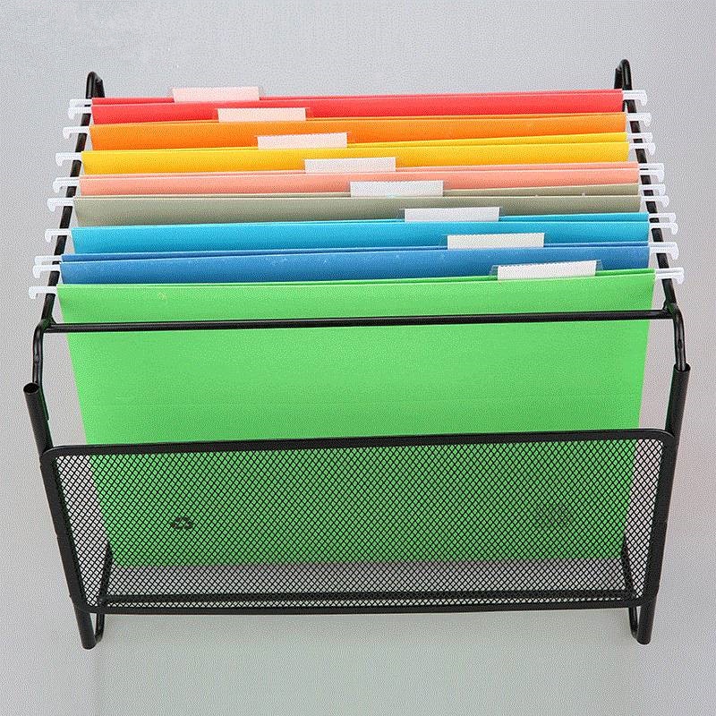 1 pcs Metal Desk Accessories Mesh Hanging File Folder Frame Documents Holder Organizador A4 FC Size for Company Office Supplies