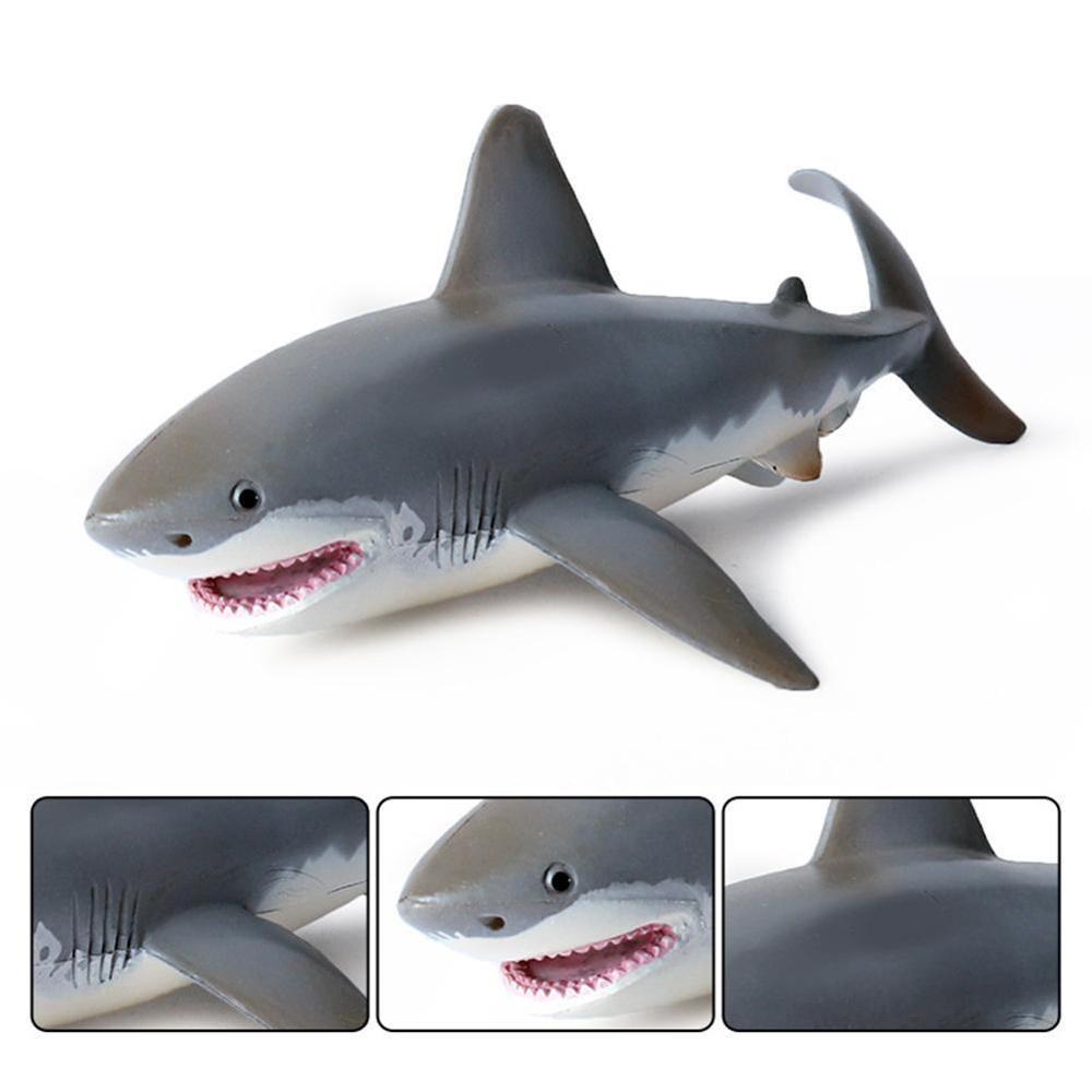 Stor størrelse havliv dyr blød stor hvid haj model pædagogisk legetøj til børn handling naturtro figurer haj stor  d0 l 5