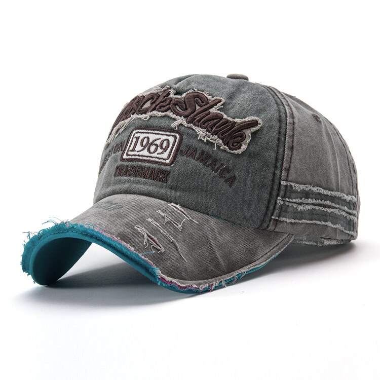 Gorras de béisbol rasgadas para hombre, gorros de sol a la , 1969: Chocolate