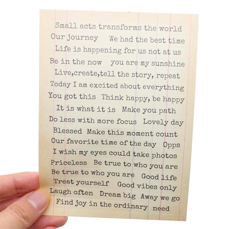 4 stuks woordenstickers voor scrapbook-doe-het-zelfprojecten/fotoalbums/kaarten maken