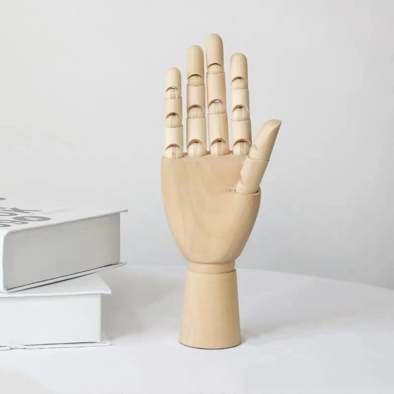 Wooden Hand Drawing Sketch Mannequin Model Wooden Mannequin Hand Movable Limbs Human Artist Model Office Desktop Ornaments: 25cm right hand