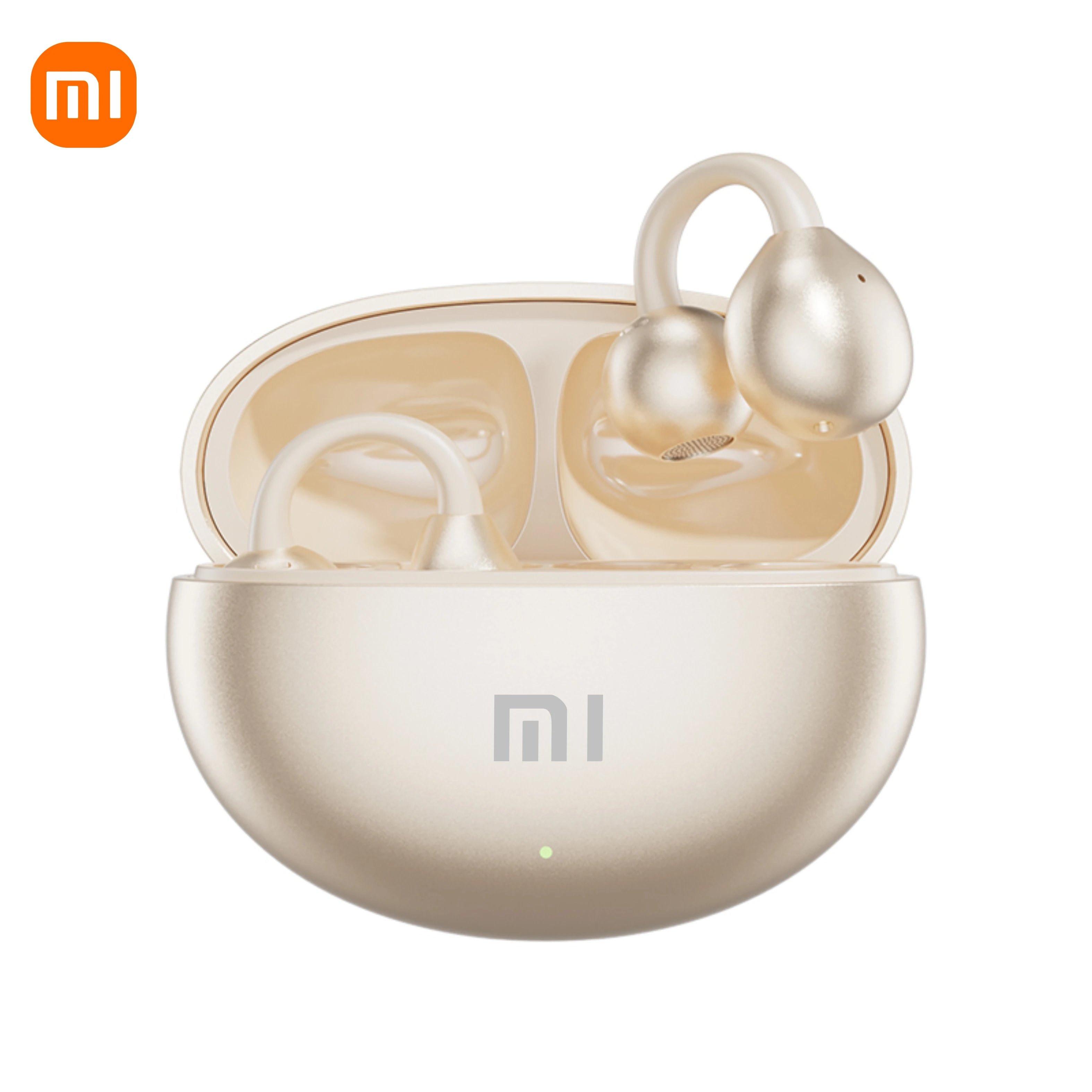 Xiaomi  m79 benledningshörlurar bluetooth 5.4 öronsnäckor med klämma på örat bekväma vattentäta sportheadset med digital display: Guld-