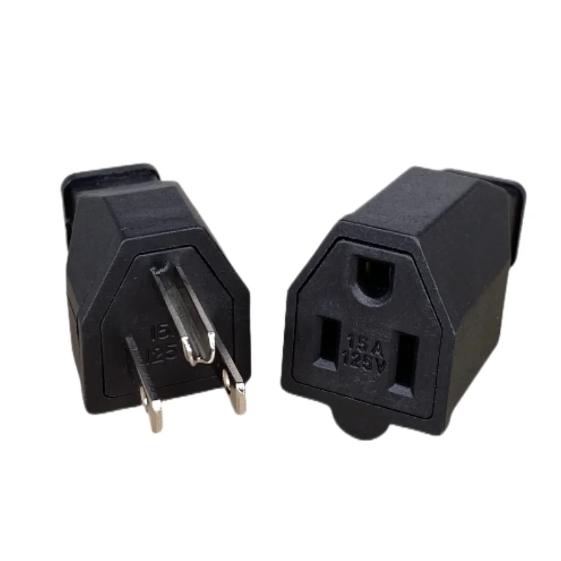 US American 3 Pins Industrial AC Electrical Power Rewireable Plug Male Wire Socket Outlet Adapter Extension Cord Connector 15A