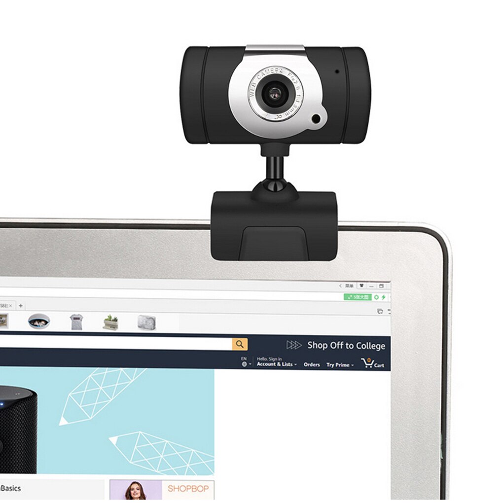 Driver-free Webcam Video Chat Glass Lens 480P 360 Degrees Rotating Webcam for Desktop Computer Laptop