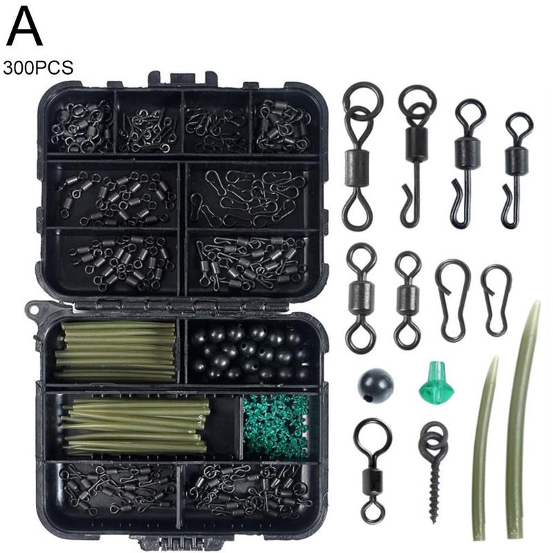 300/400 Pcs/Box Fishing Accessories Set Portable European Style Carp Fishing Set Tackle Kit Outdoor Fishing Equipment Carp Fish: 300PCS
