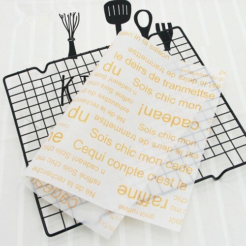 100 200 sztuk papier woskowany jednorazowe do jedzenia do pakowania do pieczenia papier do pakowania Sandwich Hamburger opakowanie do pakowania wypieków papier do pakowania: 100 pcs kind 10