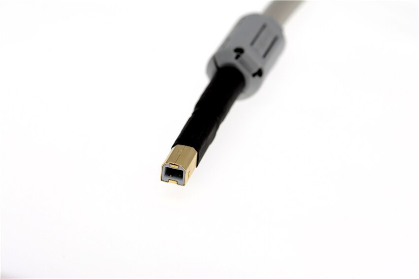 HiFi USB Cable (A-B) DAC Decoder Printer Data cable Silver plated 4N OFC Signal Cable Rose Golden plated USB 2.0 double-layer