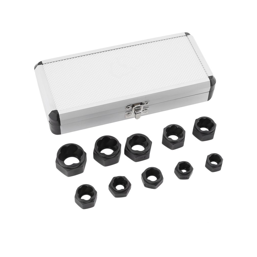 Top 10Pcs Damaged Bolt Nut Screw Remover Extractor Removal Set Nut Removal Socket Tool Threading Tools Low Tool Kit