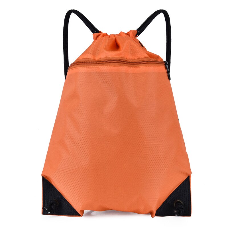 Trekkoord Rijden Rugzak Gym Kleding Schoenen Tas Waterdicht Grote Capaciteit Eco Vriendelijke Opvouwbare String Vrouwen Boodschappentas: Orange-L