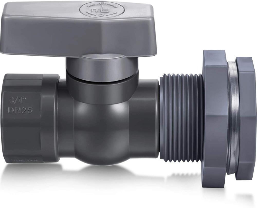 SCB Kit de grifo de Barre de lluvia con espita de PVC Válvula de barril de lluvia de 3/4 pulgadas con adaptador de accesorios de mampara para tanques de agua, acuarios, piscinas