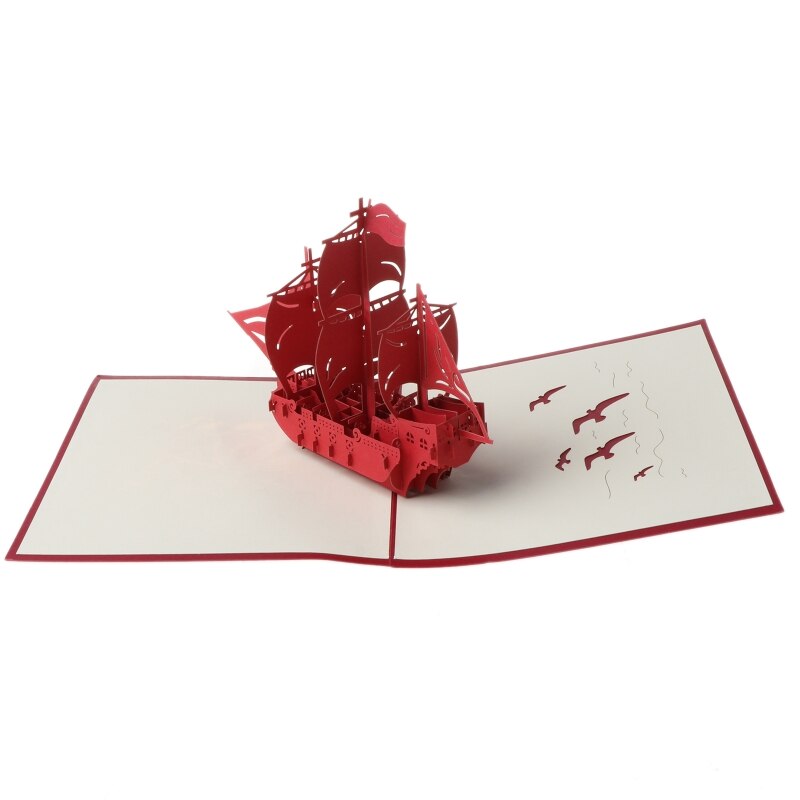 3D Up Greeting Card Sailing Ship Christmas Birthday Thank you Valentine Card 69HC