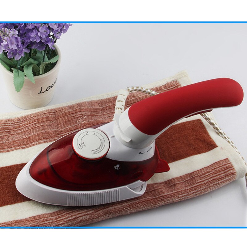 Wielofunkcyjne Handheld mini elektryczne żelazko parowe z wzrost parowy domu podróży tkaniny parowiec 180 stopni uchwyt parownica robić odzieży: Czerwony
