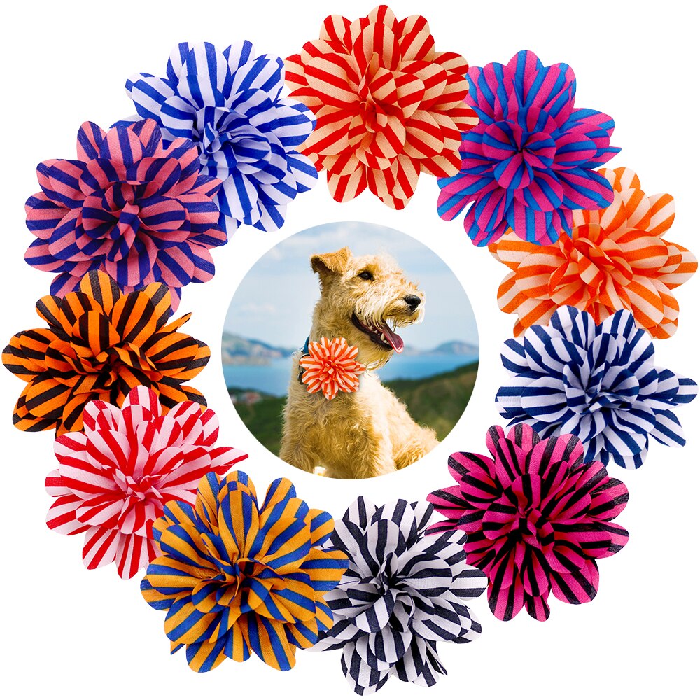 Gros nœud papillon à rayures pour chien, 8cm, 50/100 pièces, accessoires pour animaux de compagnie, meilleure , Yorkshire Terrier