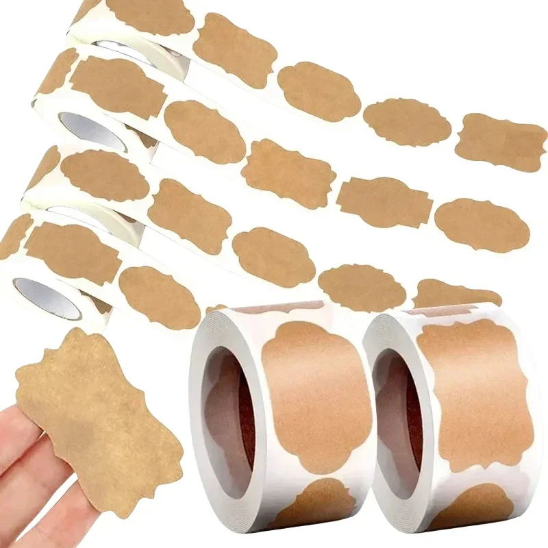 Kraftpapier-Aufkleber, leere Etiketten, handgefertigtes Briefpapier, Geschenkanhänger, Dekoration, Papier, Gewürzglas-Etikett, DIY-Umschlag, Siegelaufkleber