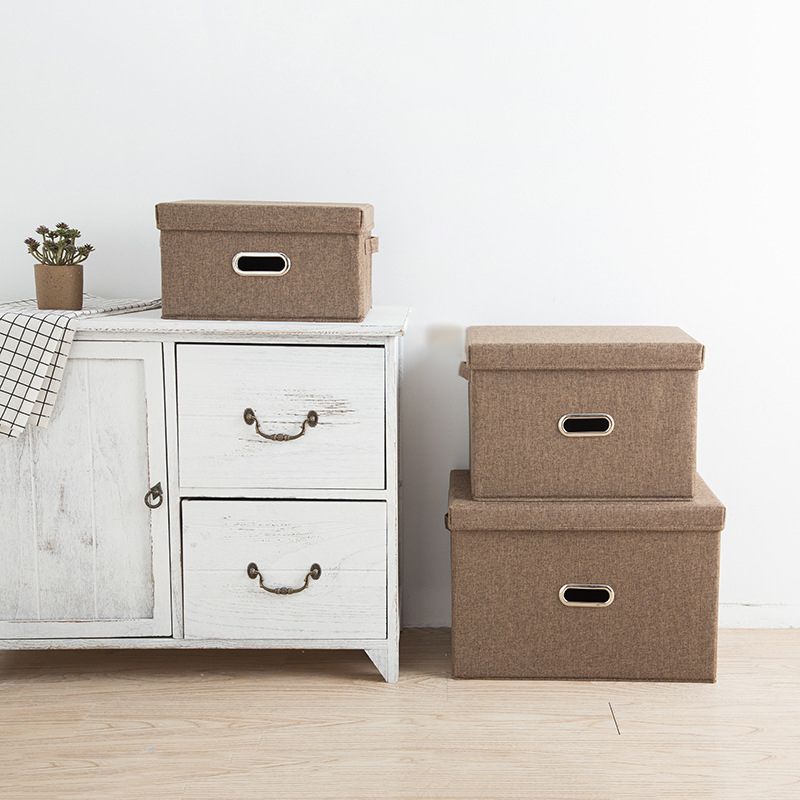 1Pc Opslag Dozen Met Deksels Geen Geur Polyester Stof Duidelijk Opbergmanden Containers Bakken Met Dubbele Cover Organizer 2 size