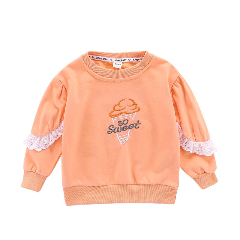 Baby Meisje Zoete Kant Trui Lente Herfst Lange Mouwen Base Shirt Meisjes Tops Kids Baby Meisjes Doeken