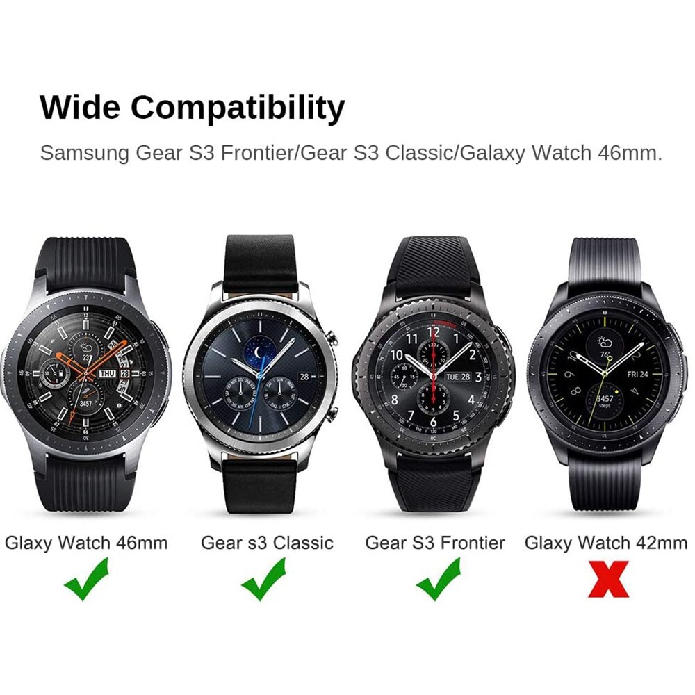 2 + 1 paquete para Samsung Gear S3 frontier Classic galaxy Watch 46mm funda + Protector de pantalla película de vidrio templado funda de parachoques