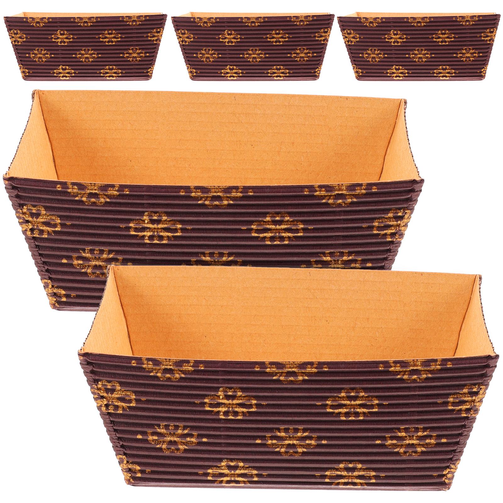 25 Pcs Paper Loaf Pans Baking Trays Disposable Cake Cups Rectangular Bread Tins Corrugated Mousse Boxes Party Liners