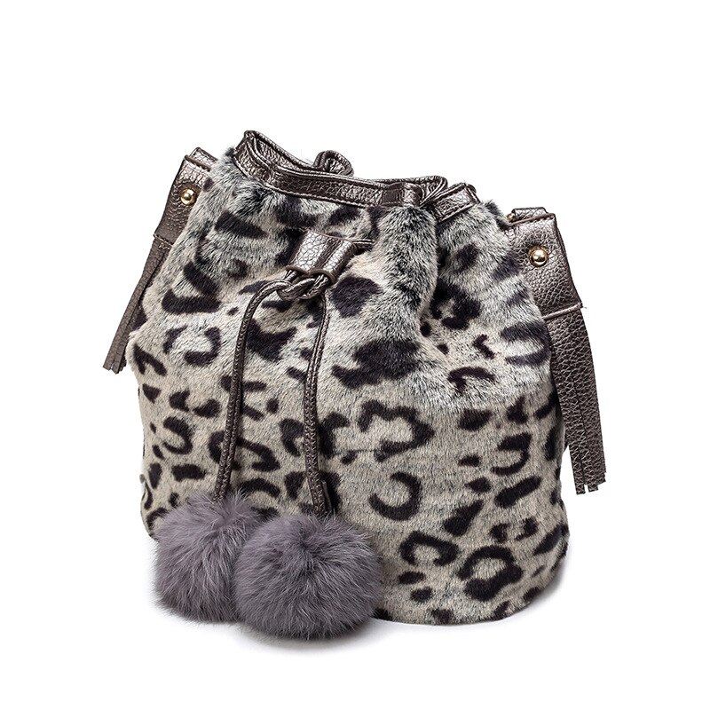 Vrouwen Tas Emmer Tas Winter Schoudertas Diagonaal Bag Tassen Voor Vrouwen Vrouwen Tas Schouder Tas: Leopard gray