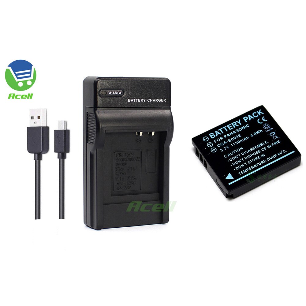 CGA-S005E Battery + USB Charger for Panasonic DMC-LX3 DMC-LX2 DMC-LX1 DMC-FX180 DMC-FX150 DMC-FX100 DMC-FX12 DMC-FX9 Camera