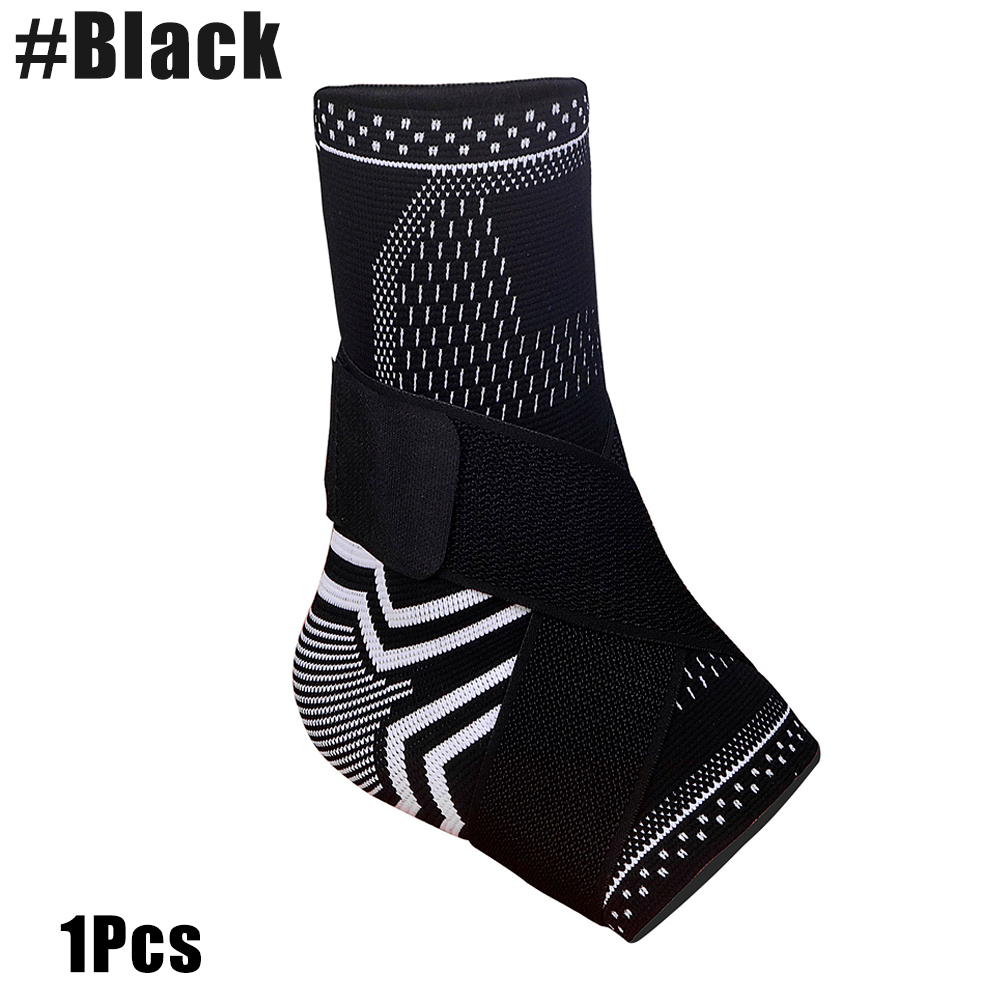 1 Pcs Adjustable Compression Ankle Support with Elastic Strap Ankle Strap For Achilles Tendon Support&Plantar Fasciitis,Sprain: Black