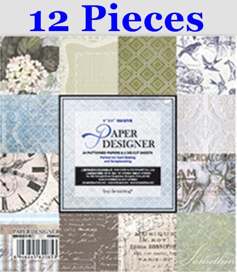 6‘’ Multi Style Scrapbooking Paper Pack Origami Art Craft DIY Photo Album Craft Scrapbook Paper Background Pad Paper Card Making: DSM022 12Pieces