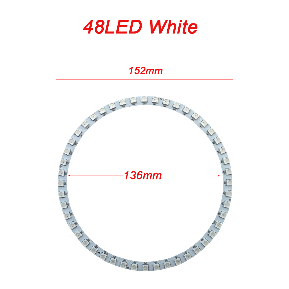 WS2812B Addressable LED Pixel Ring 8 to 241Leds WS2812 5050 RGB LED Diode Ring Color IC Built-in LED: black