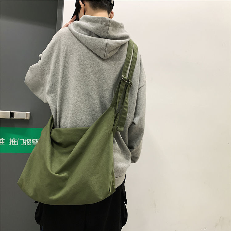 Teenager High Street Canvas Fabric Big Capacity Slouchy Bag 2022 Female Large Size Casual Soft Cotton Cloth Shoulder Bag