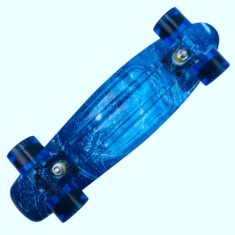 Monopatín crucero Junta Retro tabla Skate imagen Galaxy completo niño niña de luz Led